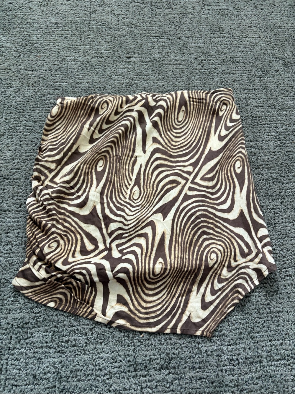 Urban Outfitters Brown & Cream Abstract Swirl Mini Skirt